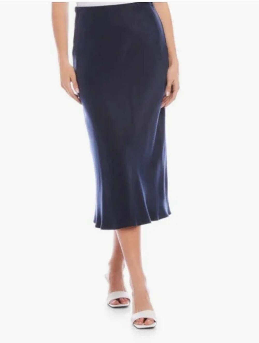 NWT FIFTEEN TWENTY Bias Cut Midi Skirt In Navy ,size XS Made In USA
